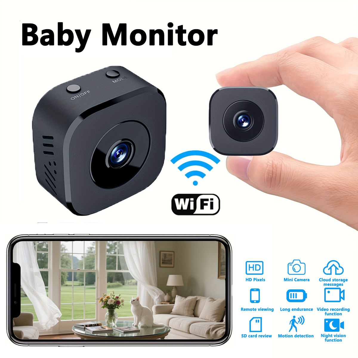 Monitor Portable Usb - 1080P HD كاميرا واي فاي صغيرة