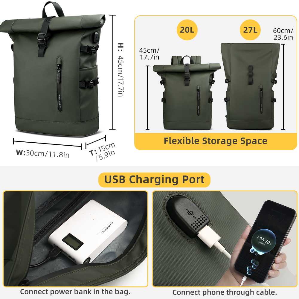 حقيبة ظهر رجالية من Heroic Kni - مراجعة Laptop Bag Waterproof وسعره
